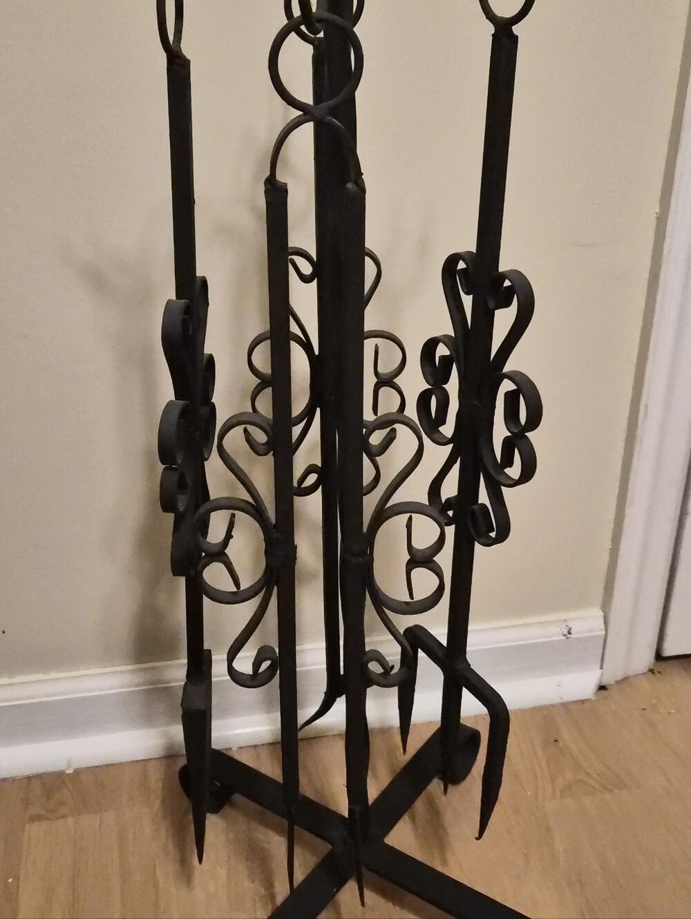 Wrought Iron Vintage Fireplace Set